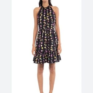 NWT Banjanan Black Floral Sundress w/Pockets